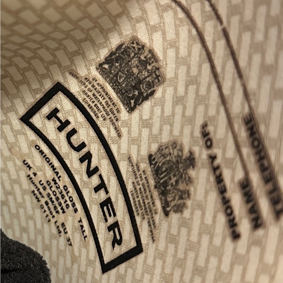 Hunter Boots Original Tall Gloss Rain Boots - 5M / 6F / UE37 - Picture 8 of 8